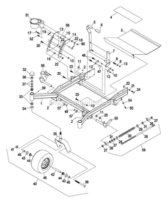 Front Frame Group Diagram and Parts List for LZ25KA604 (320000-369999)(2002) Exmark Lawn Mower