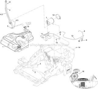 Fuel Assembly Diagram and Parts List for LZE651CKA484A2 (411294212-999999999)(2022) Exmark Lawn Mower
