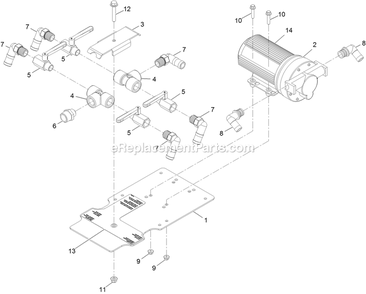 Liquid Valve Assembly Diagram and Parts List for 34233 406912824-999999999 Exmark Sprayer