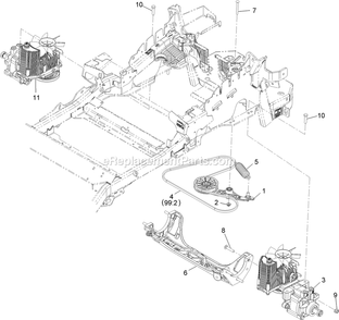 Hydraulic Assembly Diagram and Parts List for LZS651KA484 (313000000-313999999)(2013) Exmark Lawn Mower