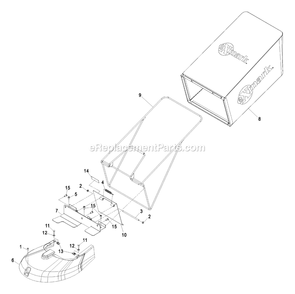 Discharge Door And Bag Assembly Diagram and Parts List for M266KASPC (510000-599999)(2005) Exmark Lawn Mower