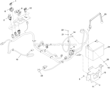 Electrical Assembly Diagram and Parts List for RAX691GKA524A3 (400000000-402082299)(2017) Exmark Lawn Mower