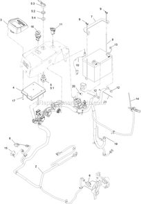 Electrial Assembly Diagram and Parts List for LZX740EKC526W0 (402082300-404314158)(2018) Exmark Lawn Mower