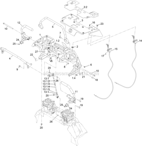 Control Assembly Diagram and Parts List for STE600CKA323H1 (408644346-411294211)(2021) Exmark Lawn Mower