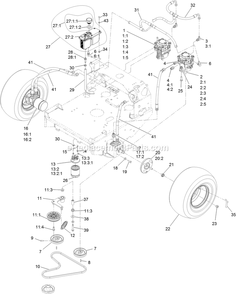 Hydro Assembly Diagram and Parts List for TTX691CKA60400 (408644346-411294211)(2021) Exmark Lawn Mower