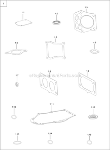 Gasket And Seal Kit Diagram and Parts List for RAE708GEM52300 (404314159-406294344)(2019) Exmark Lawn Mower