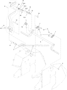 Park Brake Assembly Diagram and Parts List for STE600CKA323H1 (408644346-411294211)(2021) Exmark Lawn Mower