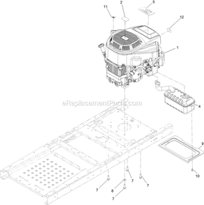 Engine Assembly Diagram and Parts List for QTS708GEM50200 (316000000-399999999)(2016) Exmark Lawn Mower