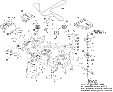 Deck Assembly Diagram and Parts List for TTX650EKC604N0 (315000000-315999999)(2015) Exmark Lawn Mower