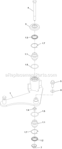 Idler Arm With Bearings Kit Diagram and Parts List for LZS902DKU725A1 (315000000-315999999)(2015) Exmark Lawn Mower