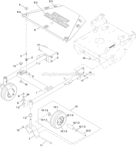 Main Frame Assembly Diagram and Parts List for TTS481CKA36300 (400000000-402082299)(2017) Exmark Lawn Mower