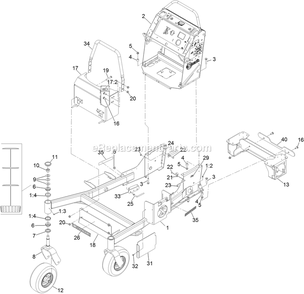 Main Frame Assembly Diagram and Parts List for VTS730AKC52400 (400000000-402082299)(2017) Exmark Lawn Mower