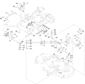 Deck Lift Assembly Diagram and Parts List for LZX921GKA726C1 (404314159-406294344)(2019) Exmark Lawn Mower
