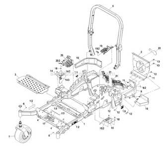 Mainframe Group Diagram and Parts List for LZZ23KA526 (790000-849999)(2009) Exmark Lawn Mower