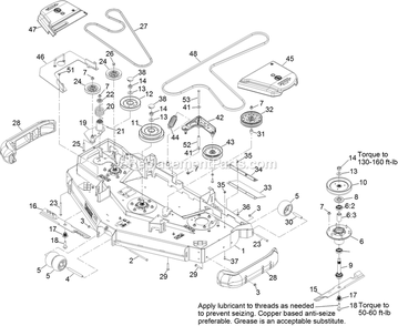 Deck Assembly Diagram and Parts List for PNS740GKC60RA3 (315000000-315999999)(2015) Exmark Lawn Mower