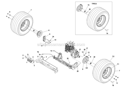 Park Brake Group Diagram and Parts List for LZZ29KCE606 (850000-919999)(2010) Exmark Lawn Mower