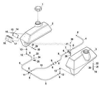 Fuel Group (2) Diagram and Parts List for LZ25KA604 (320000-369999)(2002) Exmark Lawn Mower
