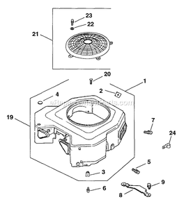 Blower Housing And Baffles (2) Diagram and Parts List for TR-20KC (102000-114999)(1995) Exmark Lawn Mower