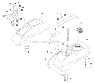 Fuel Group (2) Diagram and Parts List for LCT5219KA (440000-509999)(2004) Exmark Lawn Mower