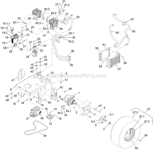Ground Drive Assembly Diagram and Parts List for VTX730EKC52400 (400000000-499999999)(2017) Exmark Lawn Mower