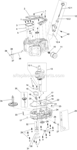 Crankcase And Crankshaft Assembly Diagram and Parts List for RAE708GEM52300 (404314159-406294344)(2019) Exmark Lawn Mower