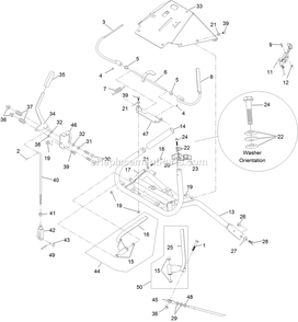 Ecs Upper Handles And Controls Assembly Diagram and Parts List for TTX650EKCE604 (313000000-313999999)(2013) Exmark Lawn Mower