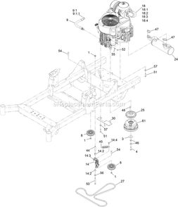 Engine Assembly Diagram and Parts List for RAS651GKA48CA3 (411294212-999999999)(2022) Exmark Lawn Mower