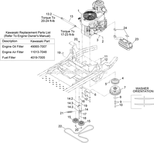Engine Assembly Diagram and Parts List for PNS20KA443 (920000-999999)(2011) Exmark Lawn Mower
