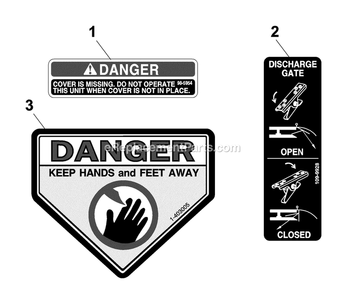 Decals Diagram and Parts List for OCD02 2009 Exmark Lawn Tractor Accessories
