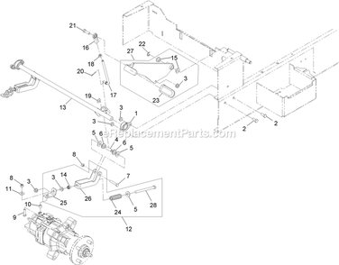 Park Brake Group Diagram and Parts List for FR20KC (600000-669999)(2006) Exmark Lawn Mower