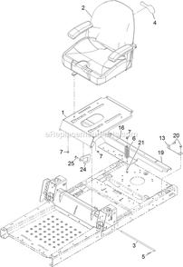 Seat Assembly Diagram and Parts List for QTE691KA501 (313000000-313999999)(2013) Exmark Lawn Mower