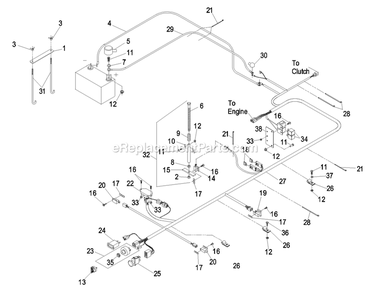 Electrical Group (2) Diagram and Parts List for LAS25KC604N (720000-789999)(2008) Exmark Lawn Mower