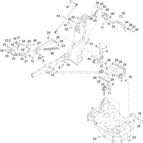Deck Lift Assembly Diagram and Parts List for VTS541CKA36300 (315000000-315999999)(2015) Exmark Lawn Mower