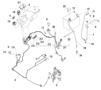 Electrical Group Diagram and Parts List for LZAS29KA724LP (850000-919999)(2010) Exmark Lawn Mower