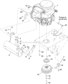 Engine Assembly Diagram and Parts List for VT18KA363 (920000-999999)(2011) Exmark Lawn Mower