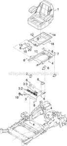 Seat Assembly Diagram and Parts List for LZS651KA484 (313000000-313999999)(2013) Exmark Lawn Mower