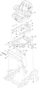 Seat Assembly (1) Diagram and Parts List for LZS88CDYM96RW0 (402082300-404314158)(2018) Exmark Lawn Mower