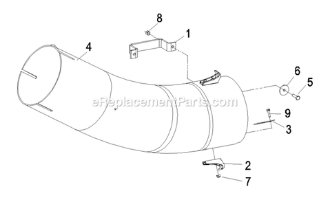 Lower Tube Assembly (1) Diagram and Parts List for LZUVQD7 (790000-849999)(2009) Exmark Lawn Tractor Accessories