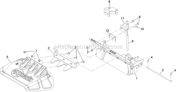 Gate Assembly Diagram and Parts List for 135-5271 2020 Exmark Lawn Tractor Accessories