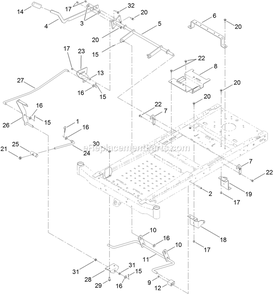 Deck Lift Assembly Diagram and Parts List for QT24KA501 (920000-999999)(2011) Exmark Lawn Mower