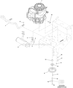 Engine Assembly Diagram and Parts List for MGS481CKA48300 (316000000-399999999)(2016) Exmark Lawn Mower