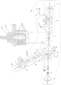 Rh Hydro Assembly Diagram and Parts List for LZS651CKA484A2 (404314159-407114159)(2019) Exmark Lawn Mower