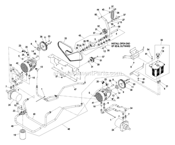 Hydraulic Group Diagram and Parts List for LXS25KD605 (600000-669999)(2006) Exmark Lawn Mower