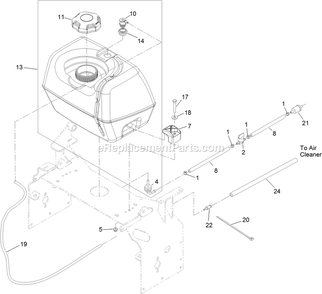Fuel Tank Assembly Diagram and Parts List for TTX691KAE524 (314000000-314999999)(2014) Exmark Lawn Mower
