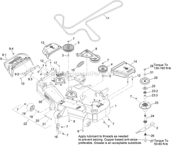 Deck Assembly Diagram and Parts List for LZS651CKA484A2 (315000000-315999999)(2015) Exmark Lawn Mower