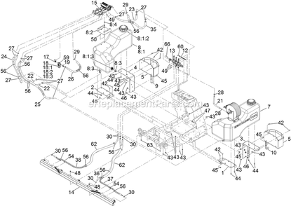 Spray System Assembly Diagram and Parts List for 34237 400000000-407088177 Exmark Sprayer
