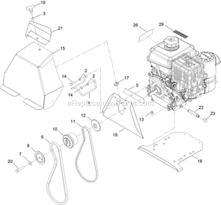 Engine Assembly Diagram and Parts List for BR270KC36 (313000000-313999999)(2013) Exmark Leaf Blower / Vacuum