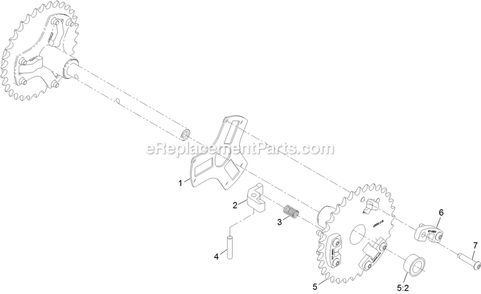Wheel Clutch Sprocket Assembly Diagram and Parts List for BR270KC36 (313000000-313999999)(2013) Exmark Leaf Blower / Vacuum