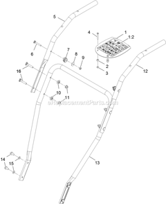 Handle Assembly Diagram and Parts List for BR270KC36 (313000000-313999999)(2013) Exmark Leaf Blower / Vacuum