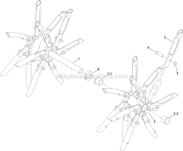Rh Tine Wheel Assembly Diagram and Parts List for ARX541CKA30000 (400000000-402082299)(2017) Exmark Aerator